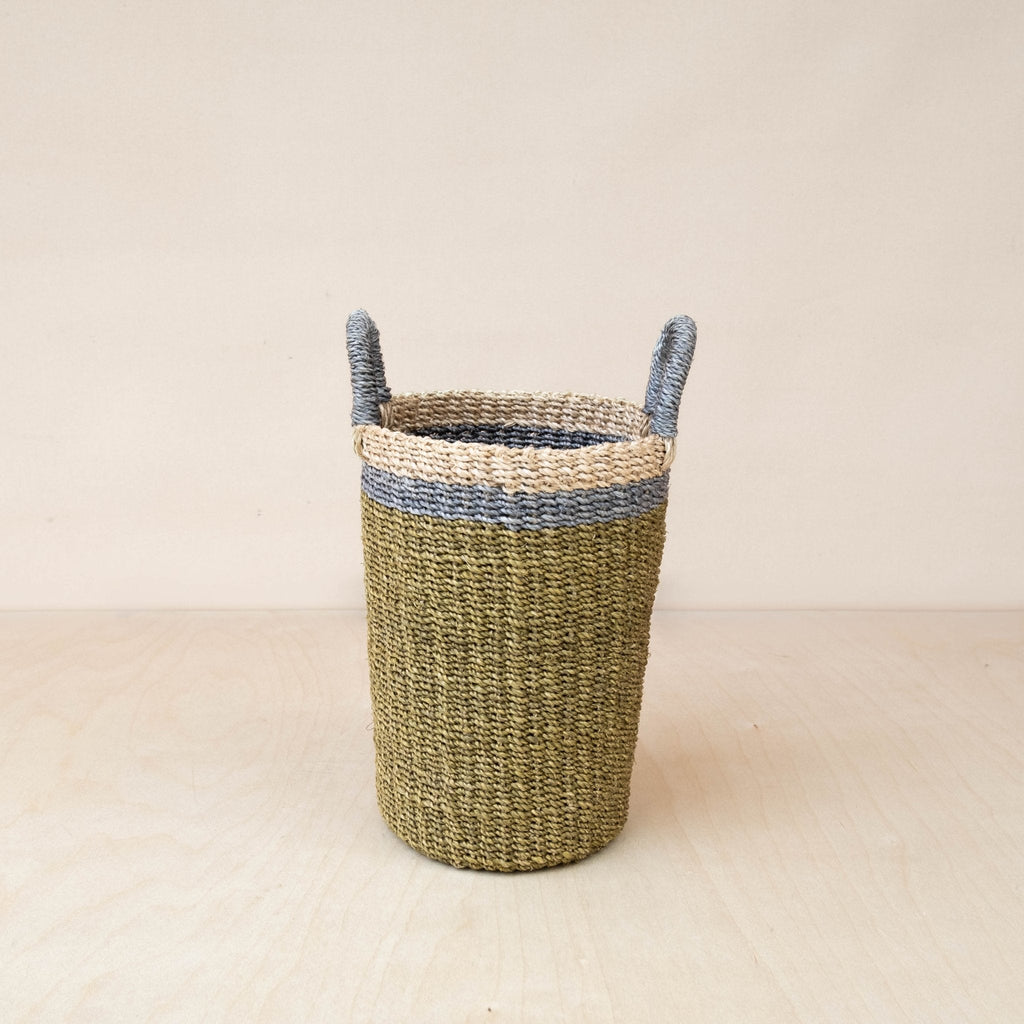 Olive Tall Wicker Basket Vase - Sea Green Designs