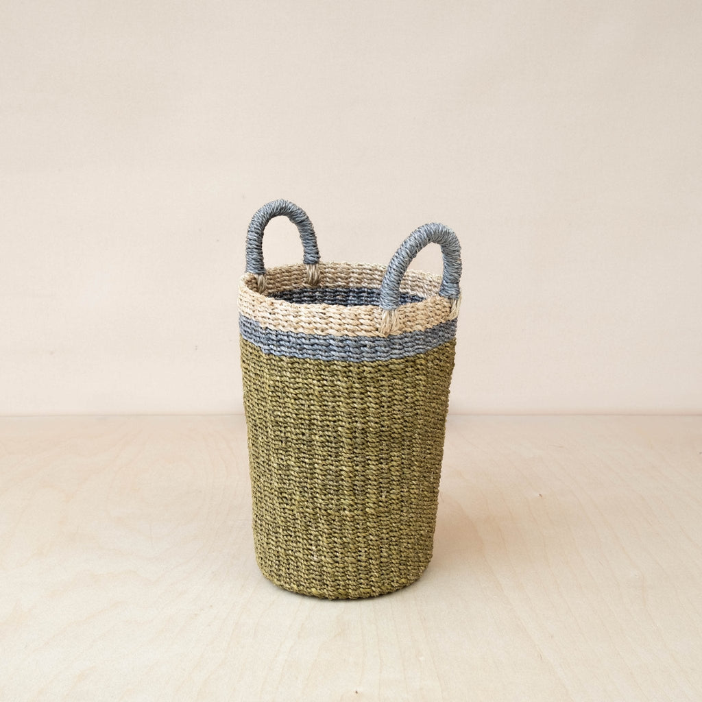 Olive Tall Wicker Basket Vase - Sea Green Designs
