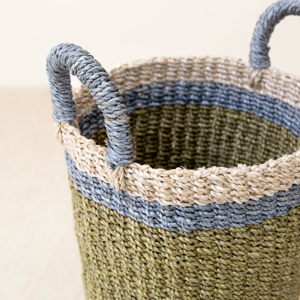 Olive Tall Wicker Basket Vase - Sea Green Designs