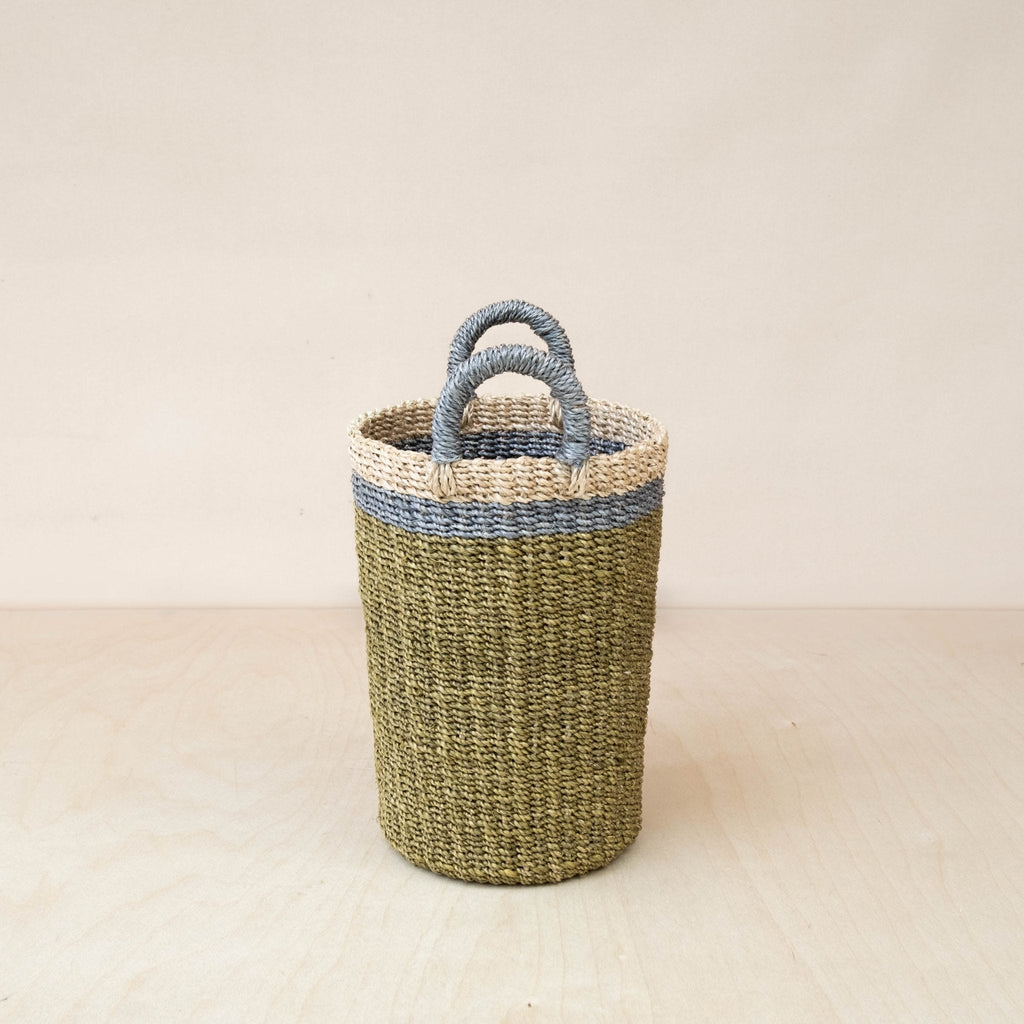 Olive Tall Wicker Basket Vase - Sea Green Designs