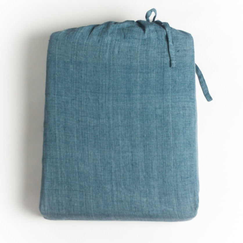 Linen Duvet Cover Set in Denim Blue - Sea Green Designs