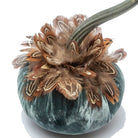 Wedgewood Silk Velvet Pumpkin with Pheasant Feather Collar - Sea Green Designs