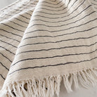 Beige Striped Turkish Cotton Crinkled Throw - Sea Green Designs