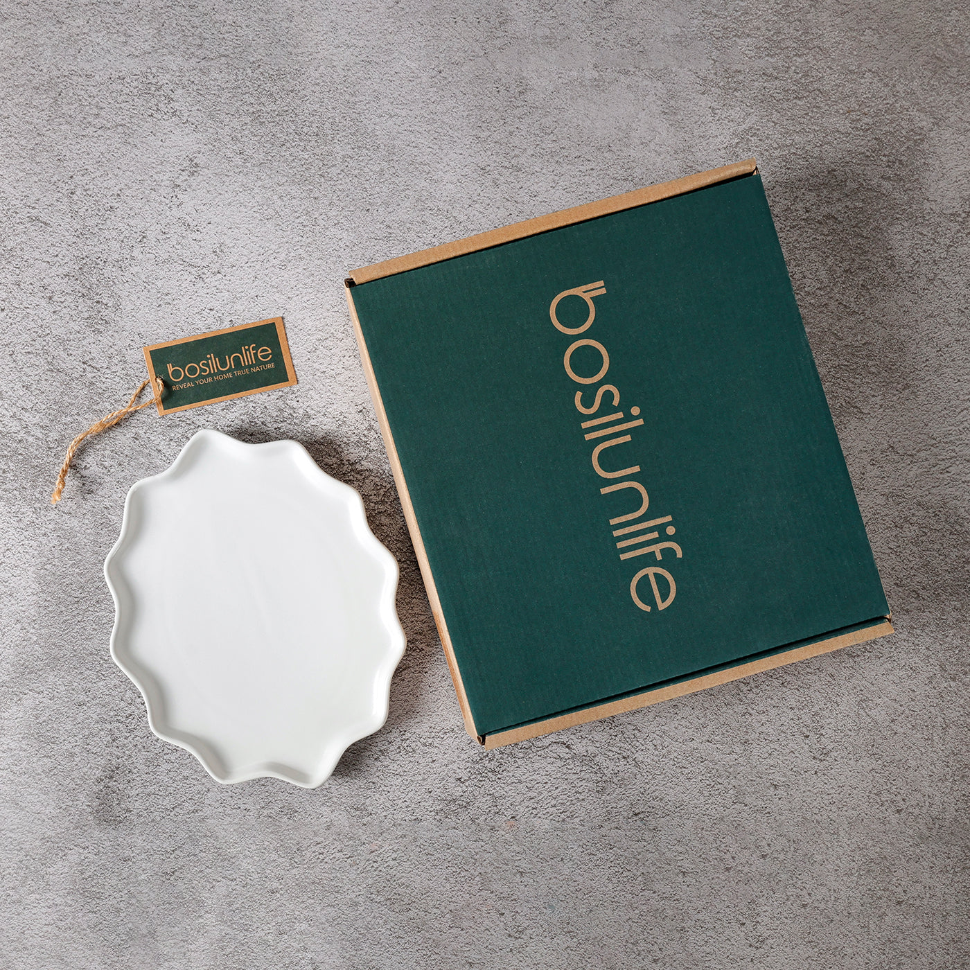 Forest Star Dinner Plate Recycled Ceramic Eco-Clay, Set of 4 - Sea Green Designs