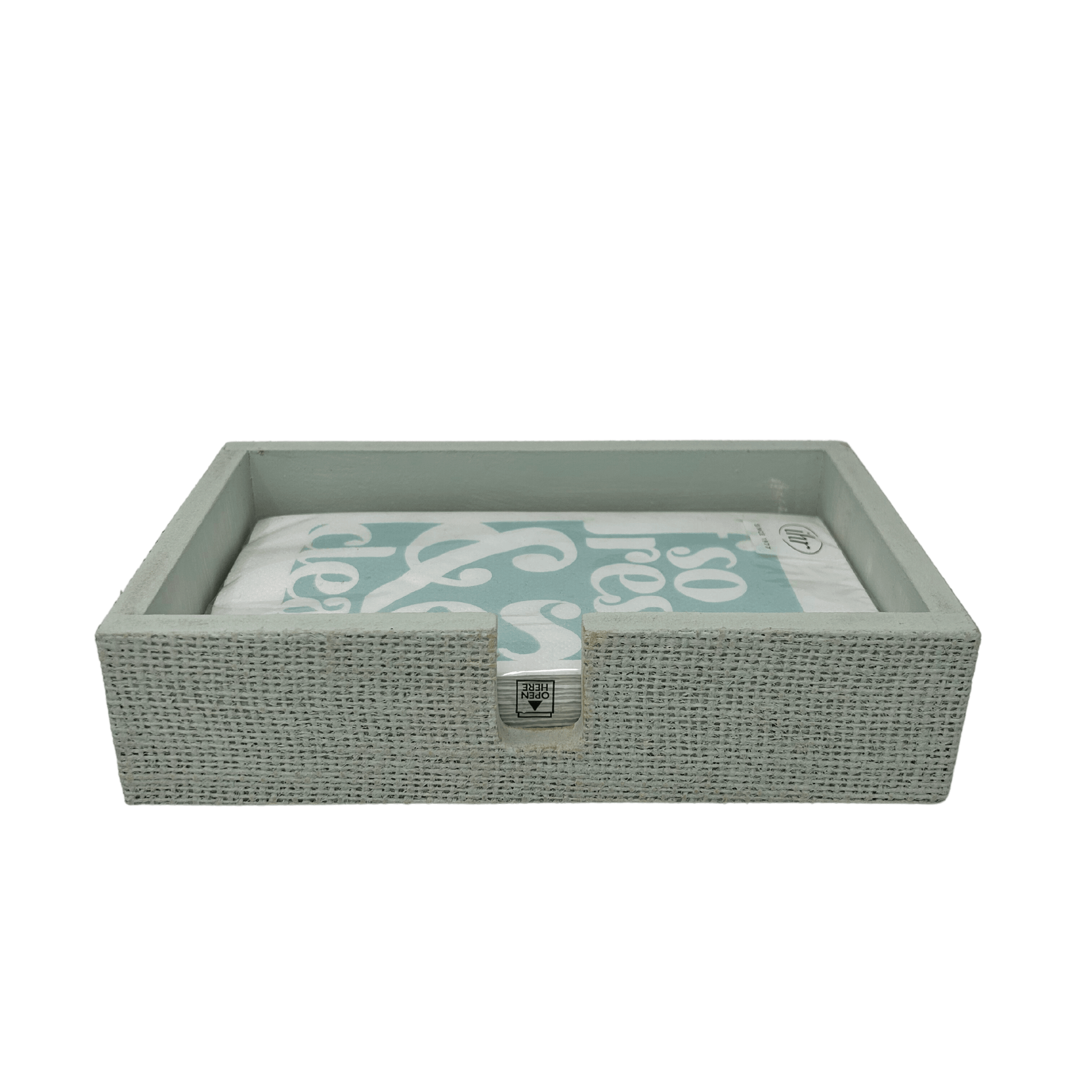 Burlap Napkin Holder in Seafoam - Sea Green Designs