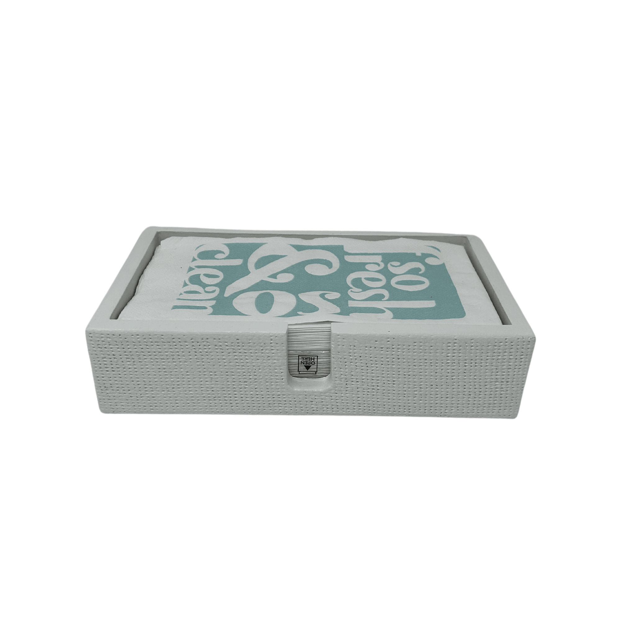 Burlap Napkin Holder in White Gloss - Sea Green Designs
