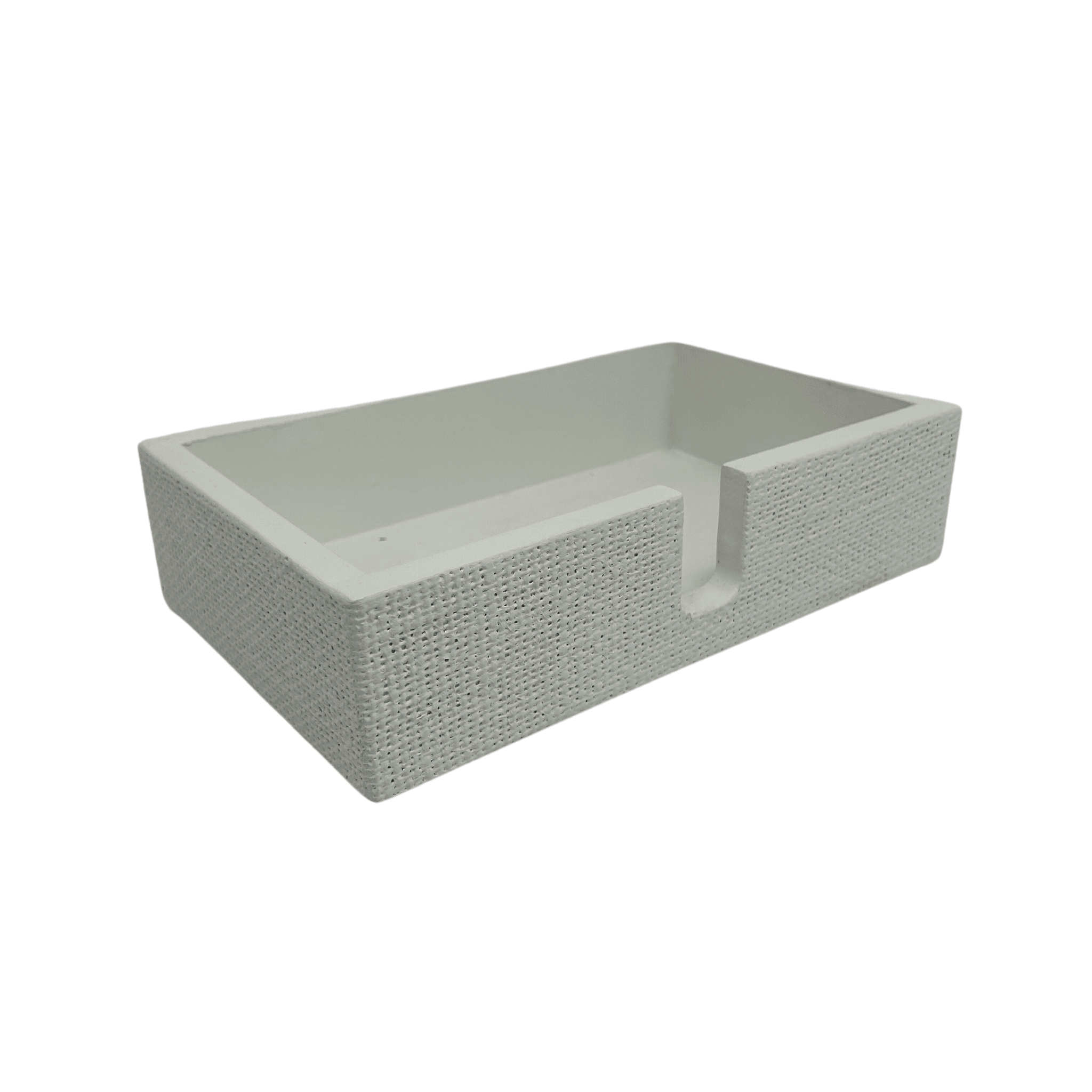 Burlap Napkin Holder in White Gloss - Sea Green Designs