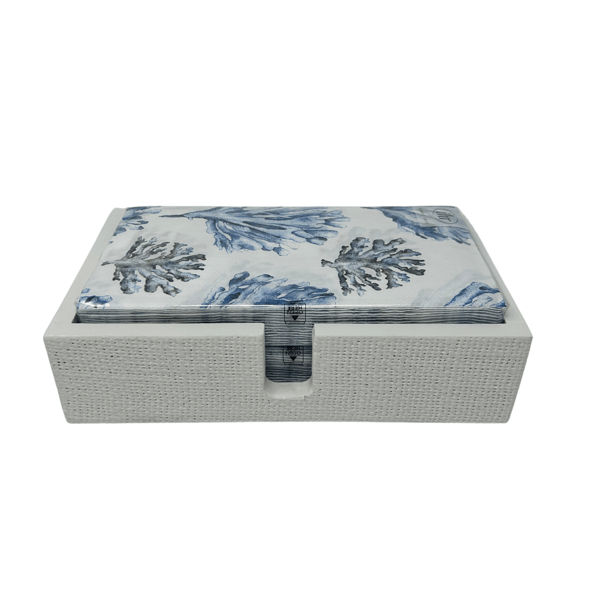 Burlap Napkin Holder in White Gloss - Sea Green Designs
