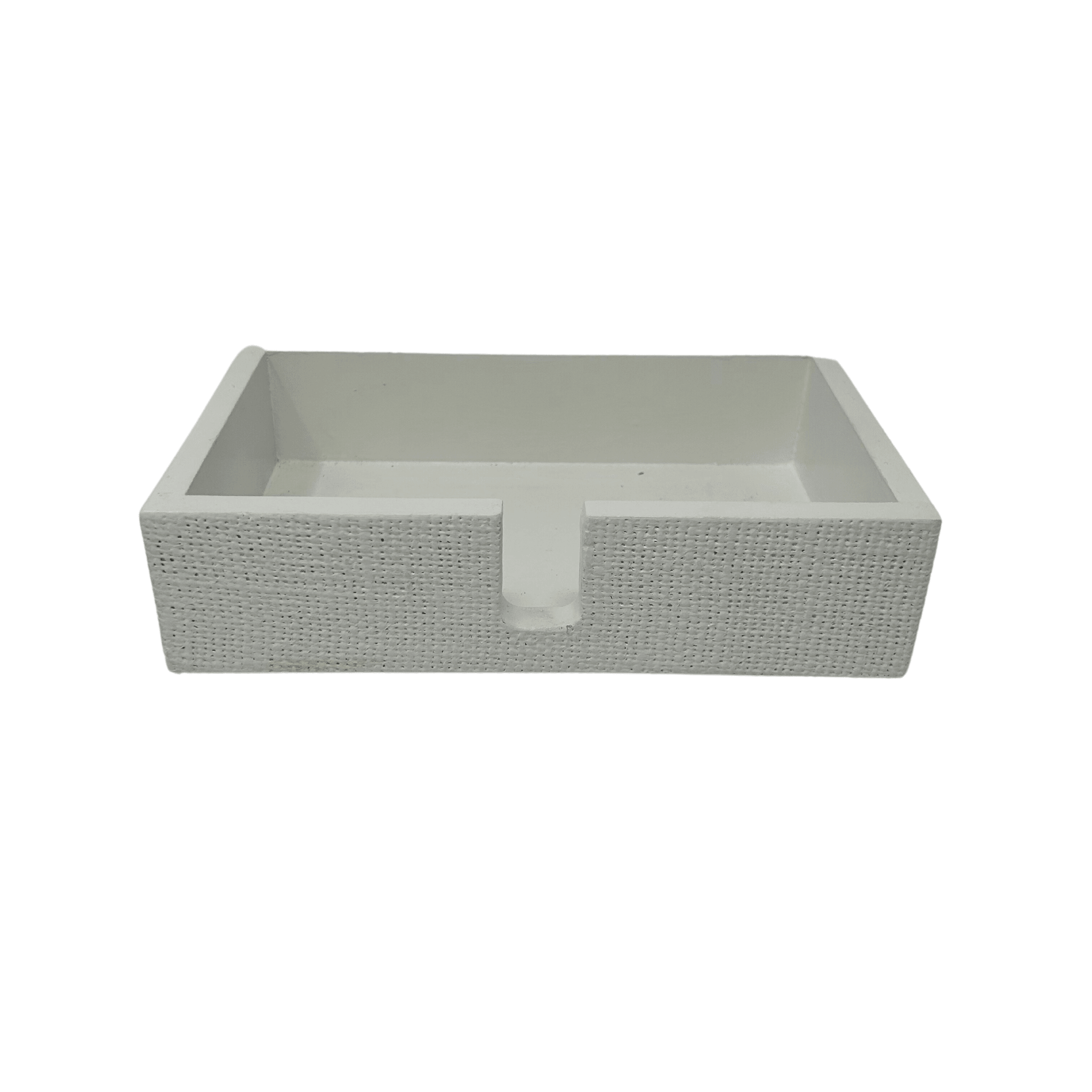 Burlap Napkin Holder in White Gloss - Sea Green Designs