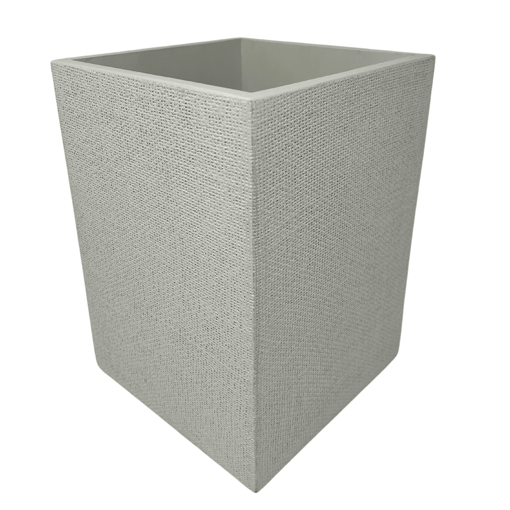 Burlap Wastebasket in Light Gray - Sea Green Designs