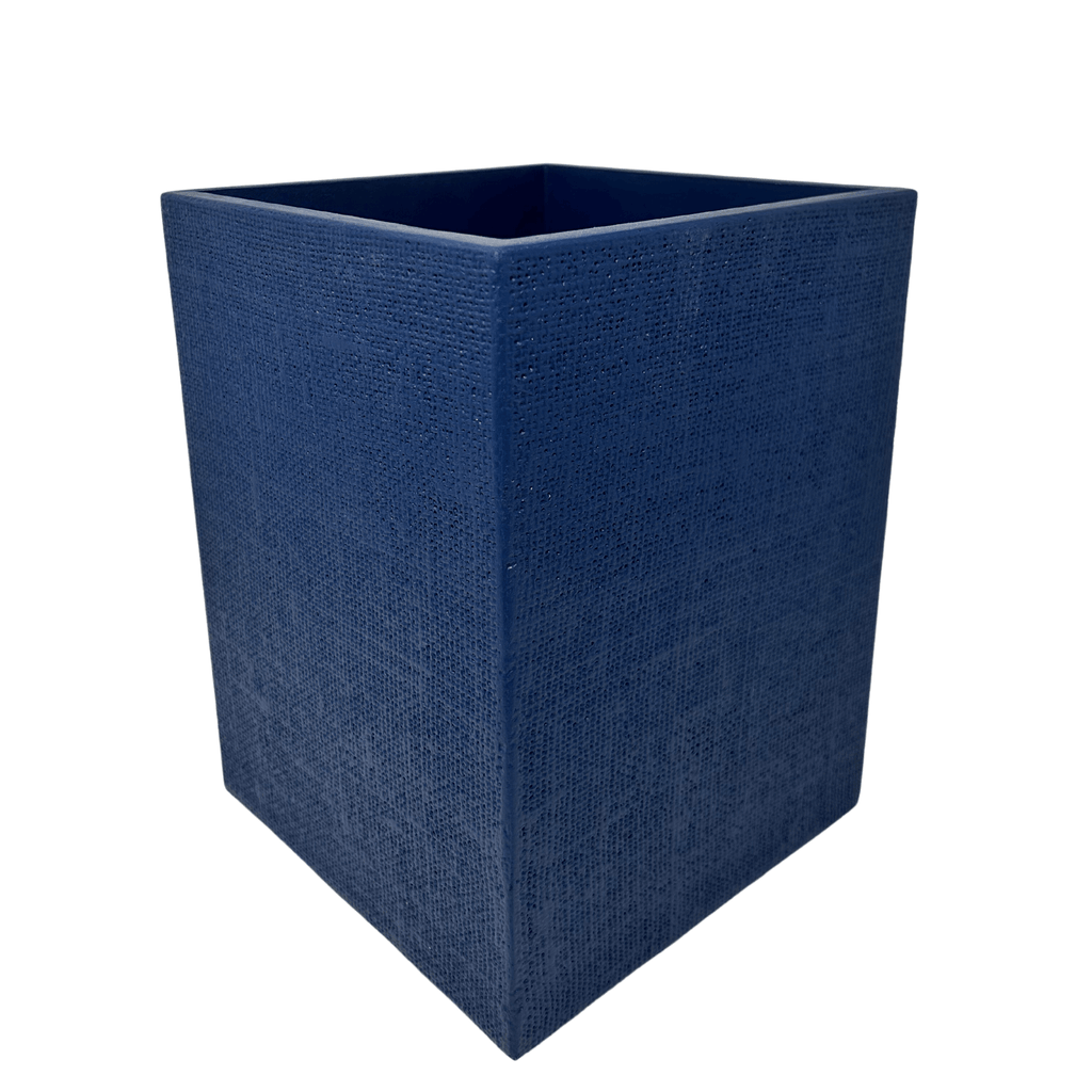 Burlap Wastebasket in Navy - Sea Green Designs