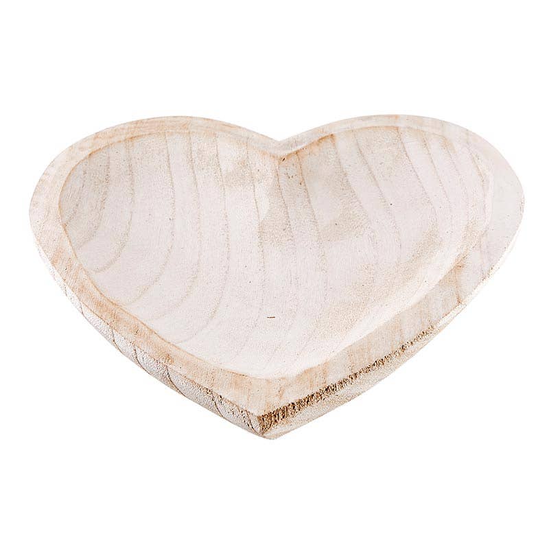 Carved Heart Bowl - White