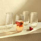 Pebbled Large Glasses, Set of 4 - Sea GReen Designs