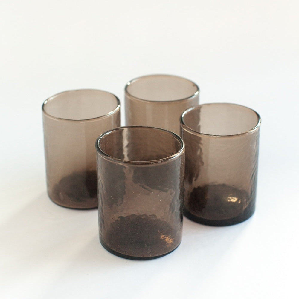 Recycled Hammered Glasses, Set of 4 - Sea Green Designs