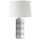 Graphite Gray Gingham Column Lamp - Sea Green Designs