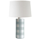 Lamb's Ear Blue Gingham Column Lamp - Sea Green Designs