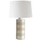 Sand Gingham Column Lamp - Sea Green Designs