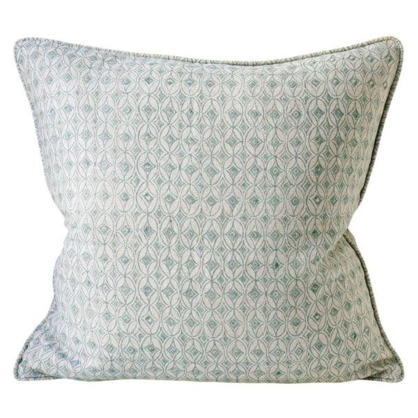 Condesa Celadon Linen Cushion - Sea Green Designs
