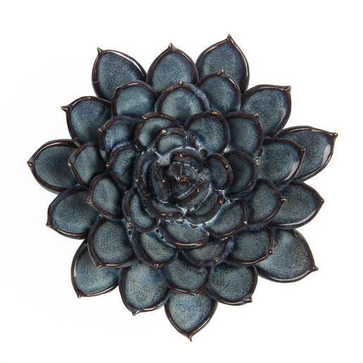 Coral Ceramic Flower: Large Succulent Blue Grey - Sea Green Designs