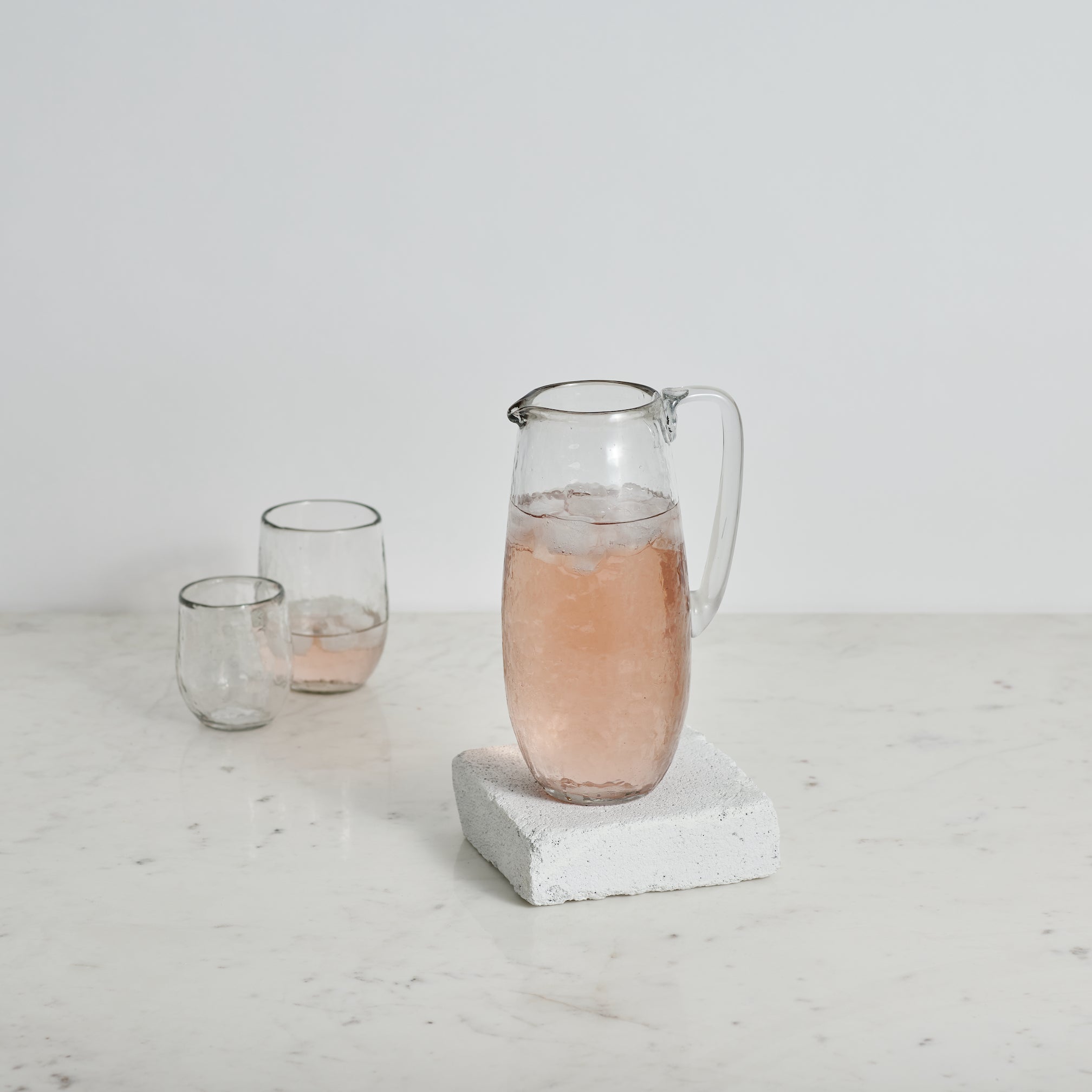 Pebbled Glass Pitcher - Sea Green Designs