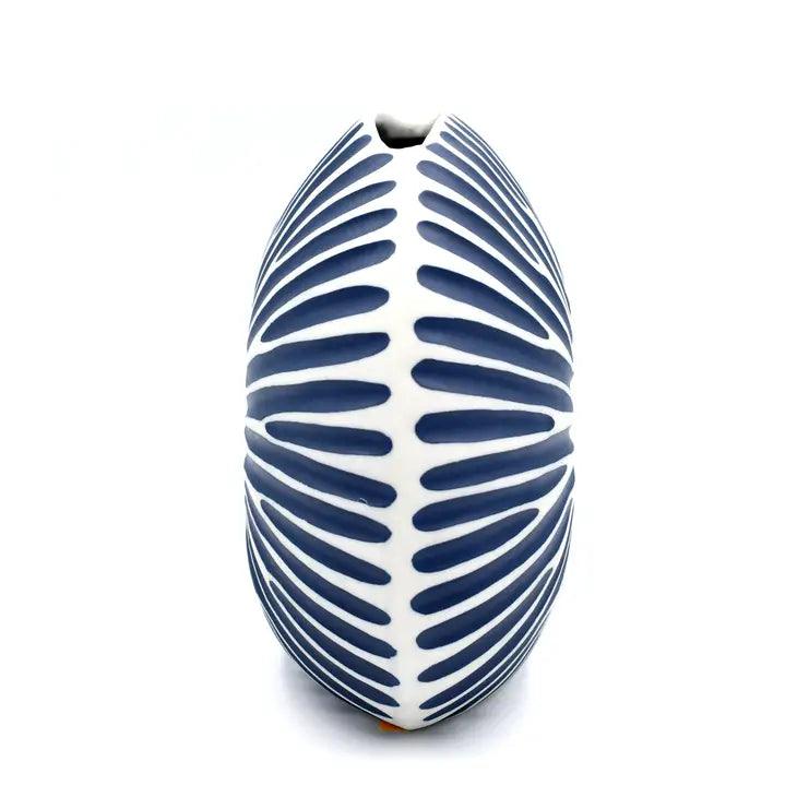 Diva Porcelain Bud Vase - Navy & White - Sea Green Designs