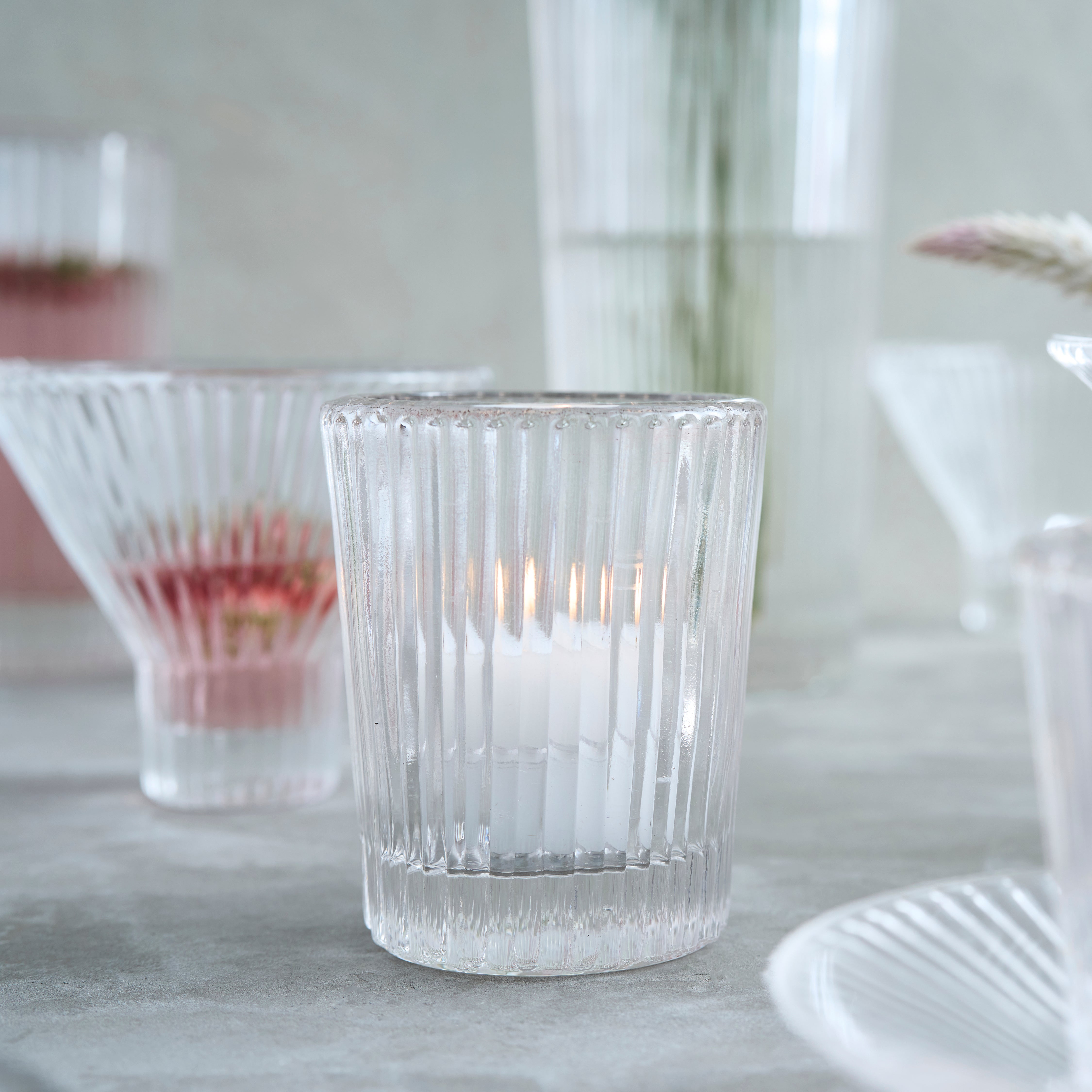 Pressed Clear Juice Glasses, Set of 4 - Sea Green Designs