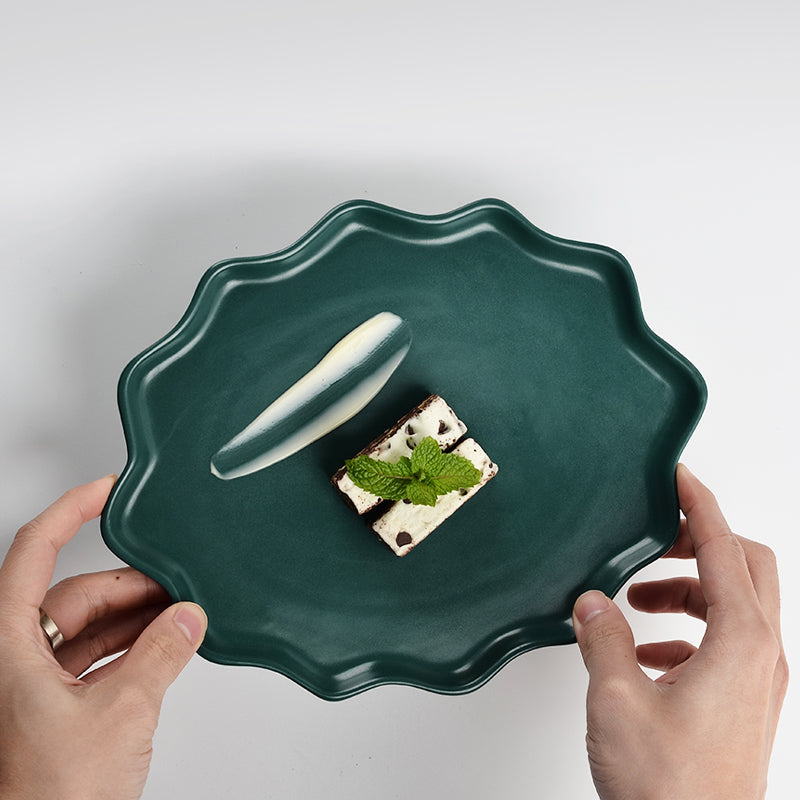 Forest Star Dinner Plate Recycled Ceramic Eco-Clay, Set of 4 - Sea Green Designs