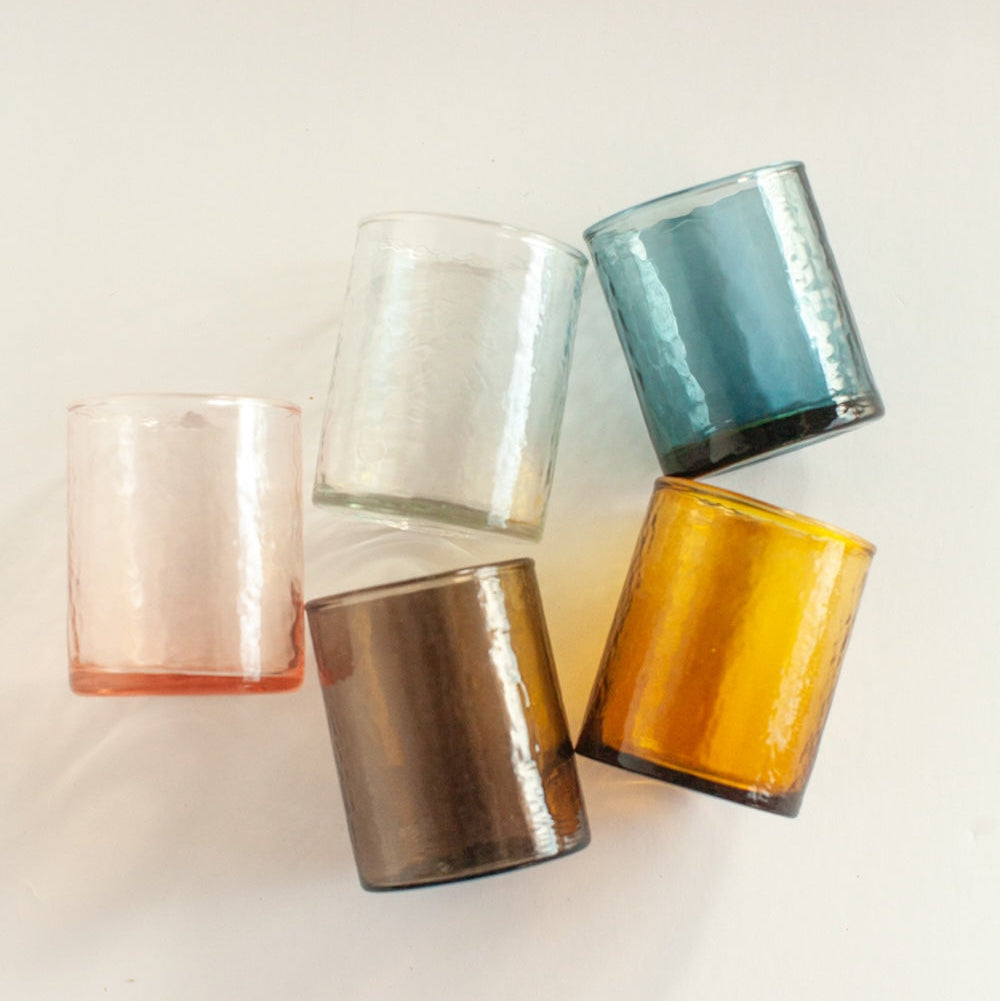Recycled Hammered Glasses, Set of 4 - Sea Green Designs
