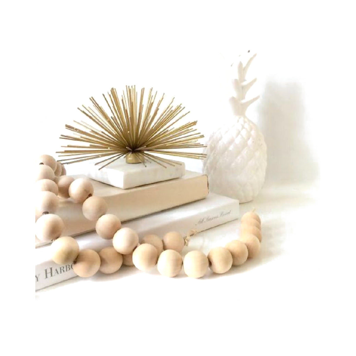 Farmhouse Wooden Beads with Jute Tassels