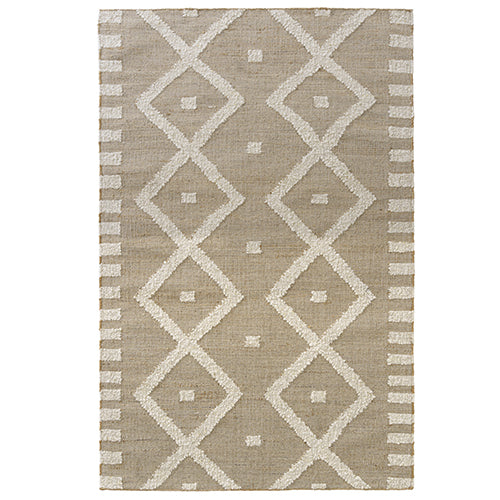 Handwoven Geoblend Rug in Beige/Natural - Sea Green Designs