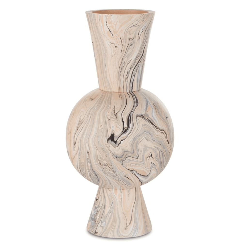 Gray Marbelized Round Vase - Sea Green Designs