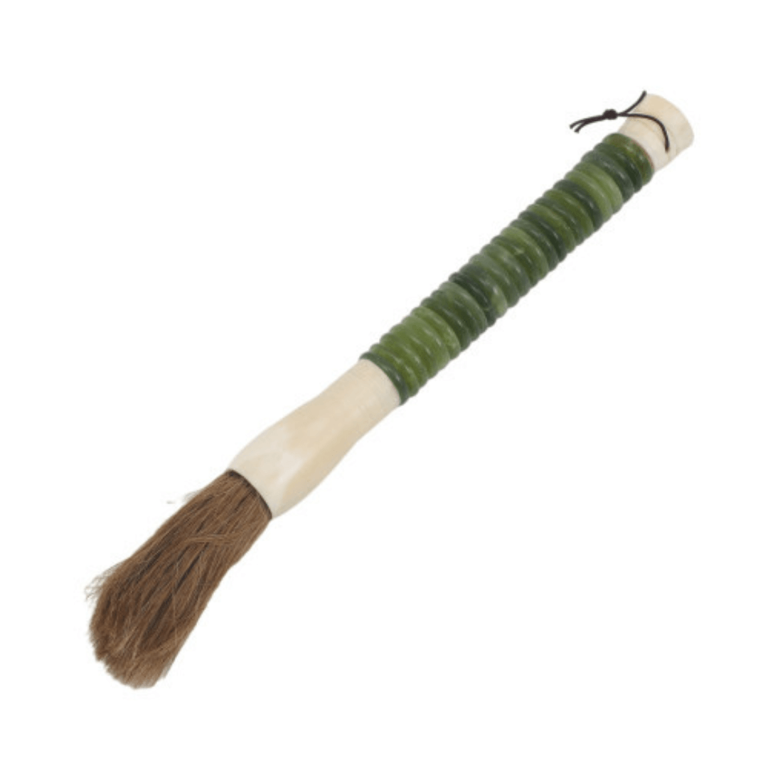 Green Jade Disc Calligraphy Brush - Sea Green Designs