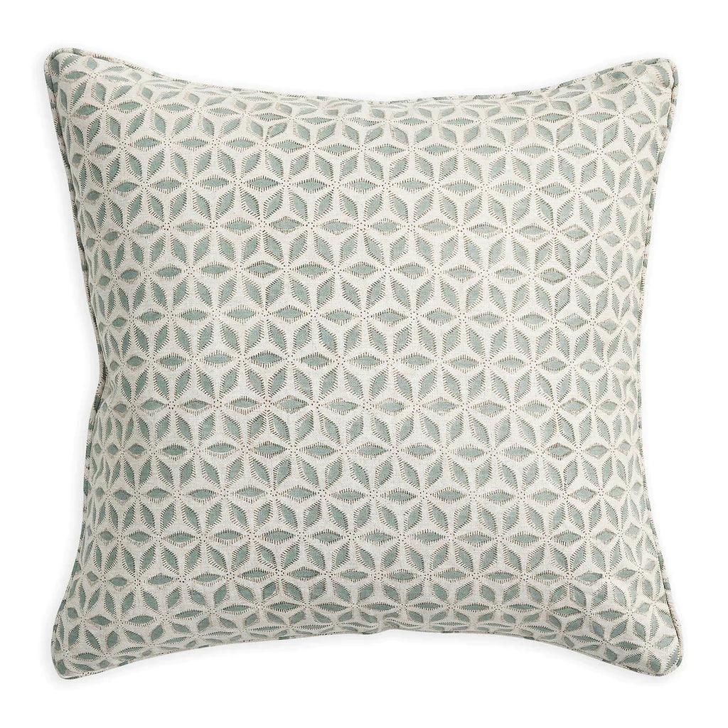 Hanami Linen Cushion in Celadon - Sea Green Designs