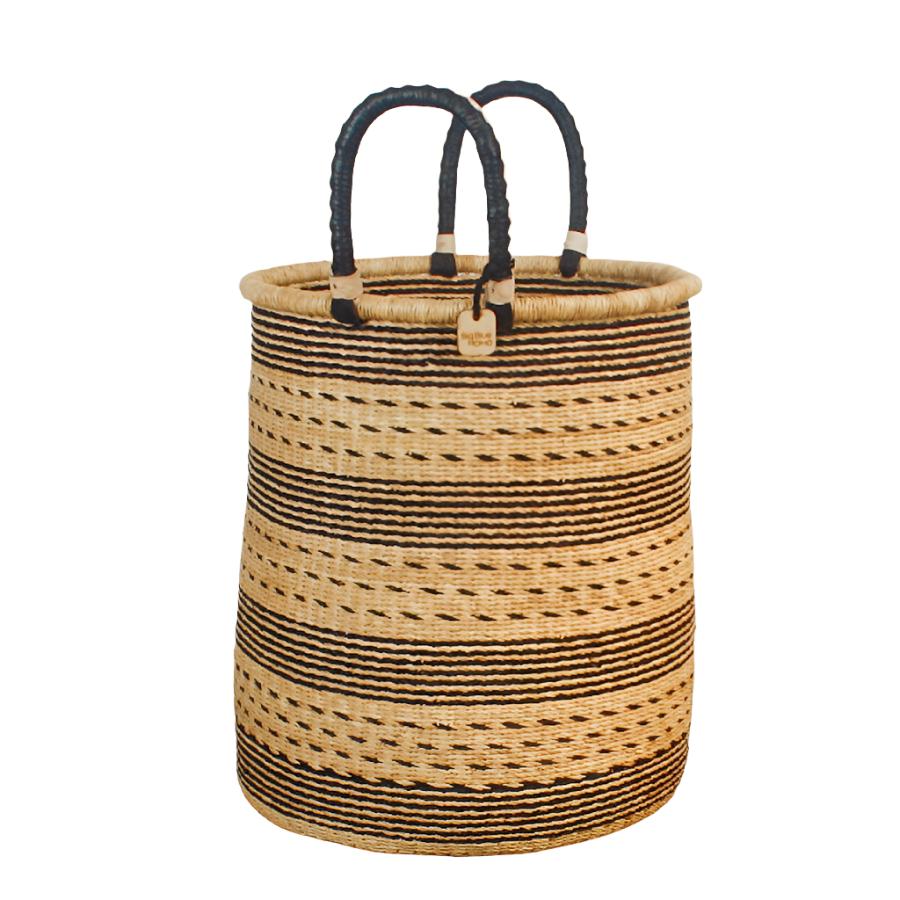  Laundry Hamper Natural Palette Bolga Baskets - Sea Green Designs