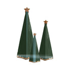Folded Christmas Trees with 22K Gold Brushstroke Accent in Holiday Green