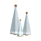 Folded Christmas Trees with 22K Gold Brushstroke Accent in Hydrangea Blue