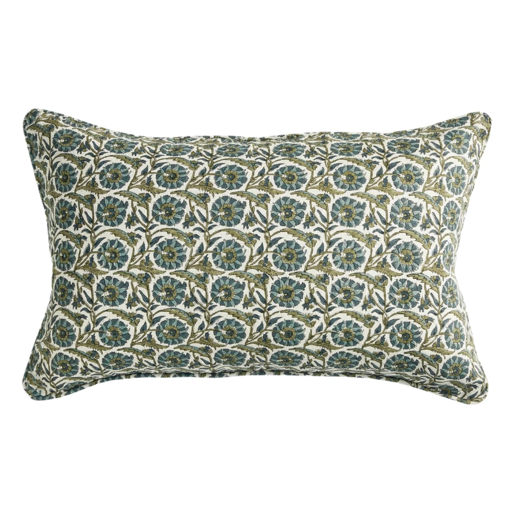 Istanbul Slate Linen Pillow - Sea Green Designs