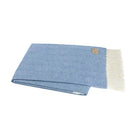 Italian Herringbone Throw Blanket in Chambray - Sea Green Designs
