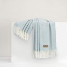 Italian Herringbone Throw Blanket in Glacier - Sea Green Designs