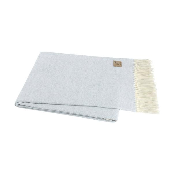 Italian Herringbone Throw Blanket in Hydrangea - Sea Green Designs