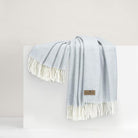 Italian Herringbone Throw Blanket in Hydrangea - Sea Green Designs
