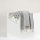 Italian Herringbone Throw Blanket in Pebble - Sea Green Designs