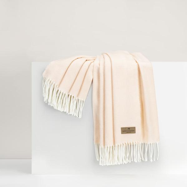 Italian Herringbone Throw Blanket in Pink Salt - Sea Green Designs
