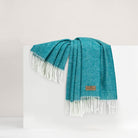 Italian Herringbone Throw Blanket in Teal - Sea Green Designs