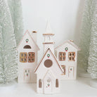 Christmas Village 3-Piece Set with 22K Gold Accents in Ivory