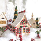 Christmas Village 3-Piece Set with 22K Gold Accents in Ivory