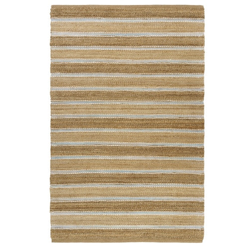 Handwoven Natural Fiber Striped Rug - Sea Green Designs