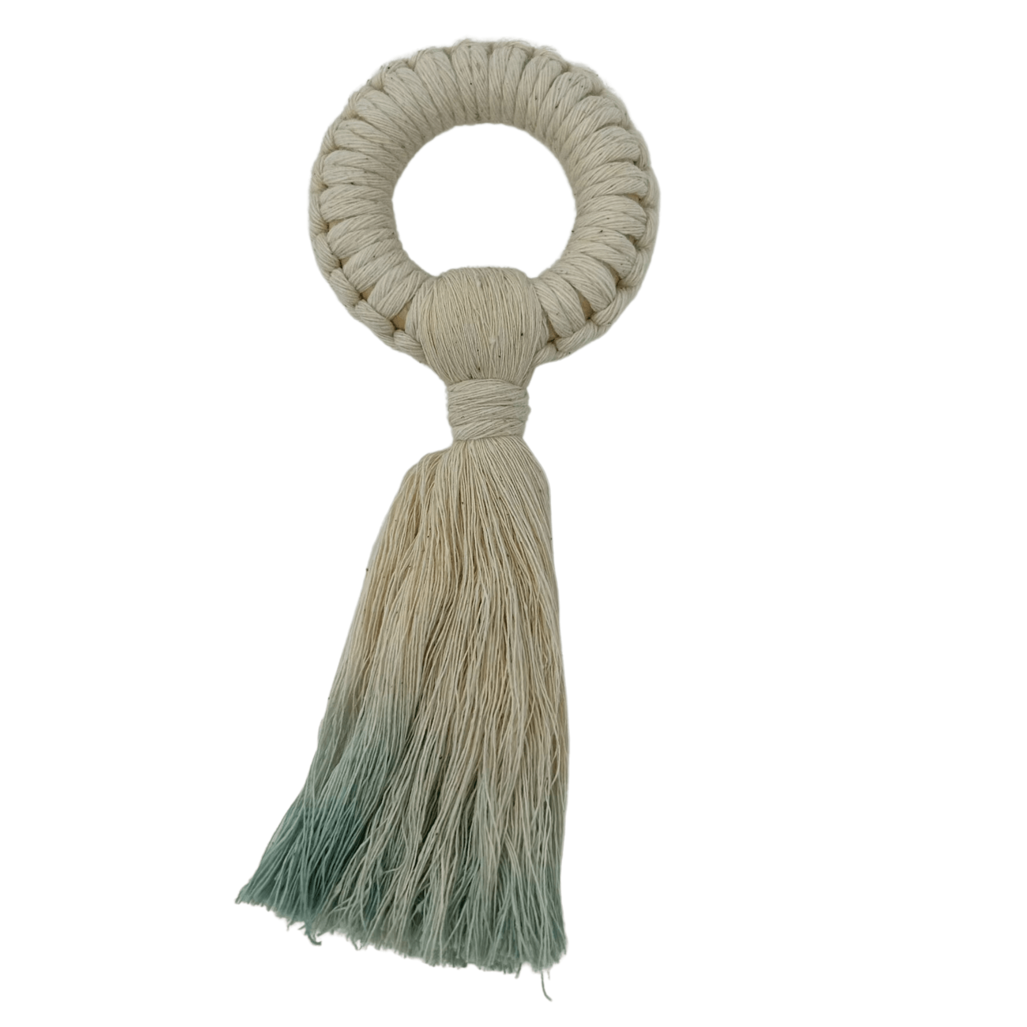 Ombre Fringe Napkin Ring - Sea Green Designs