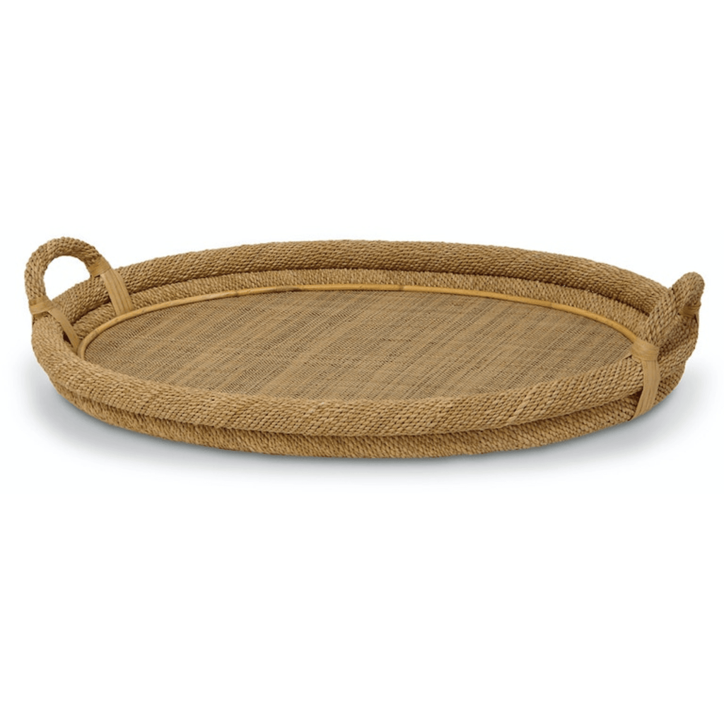 Oval Natural Rope Top Tray - Sea Green Designs