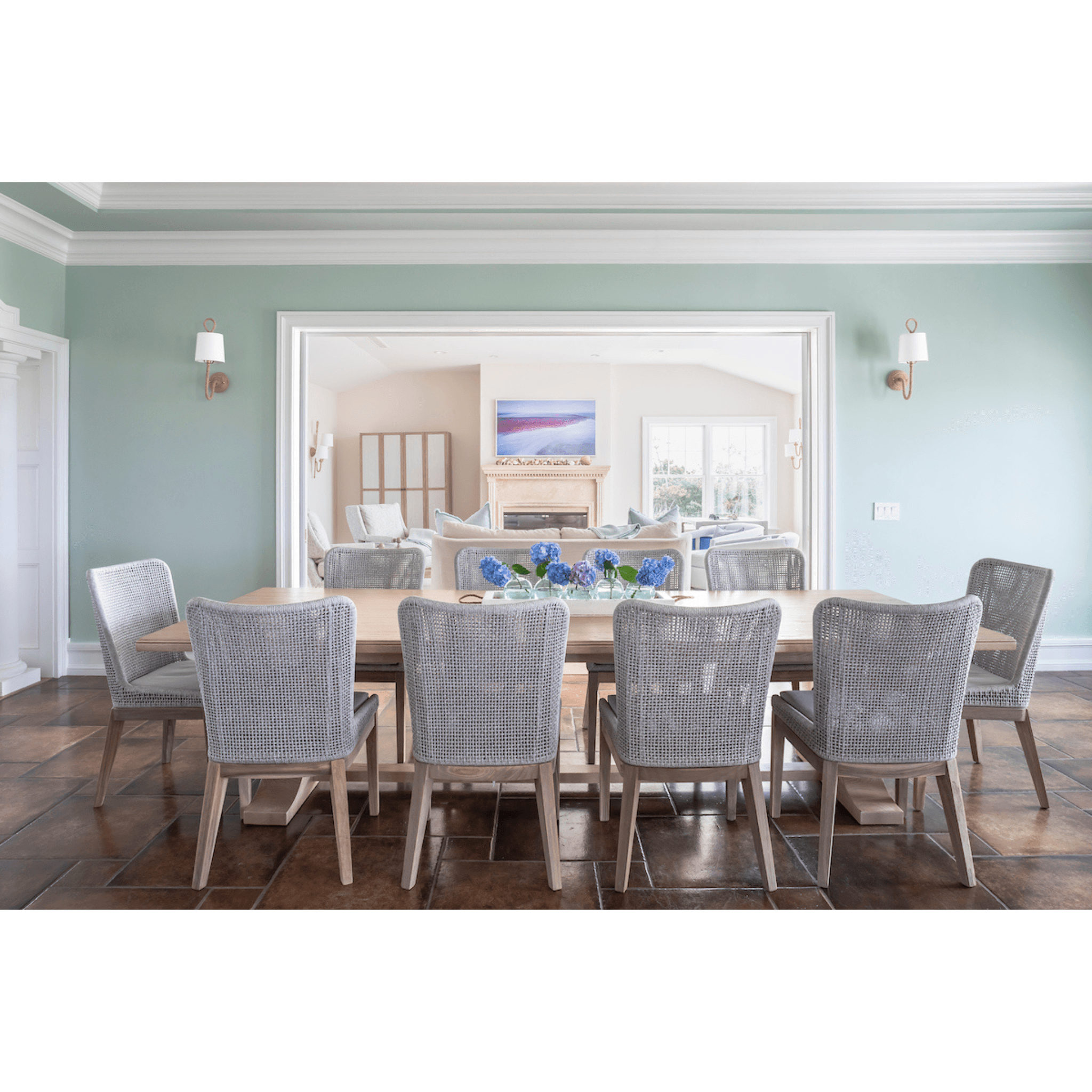Oxford Double Pedestal Table - Sea Green Designs